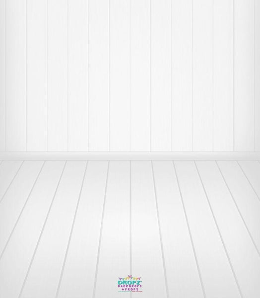 Backdrop - Basic Clean White Wooden Combo