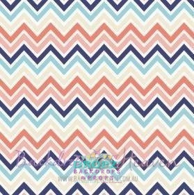 Backdrop - Coral Navy Chevron