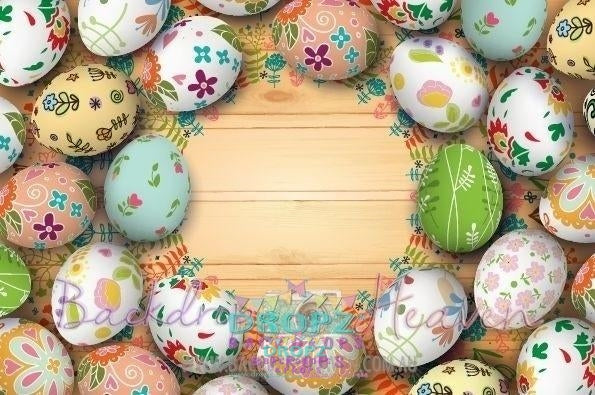 Dropz Easter Backdrop - Decorative Eggs Flatlay