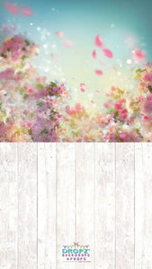 Backdrop - Soft Floral & Wood Combo